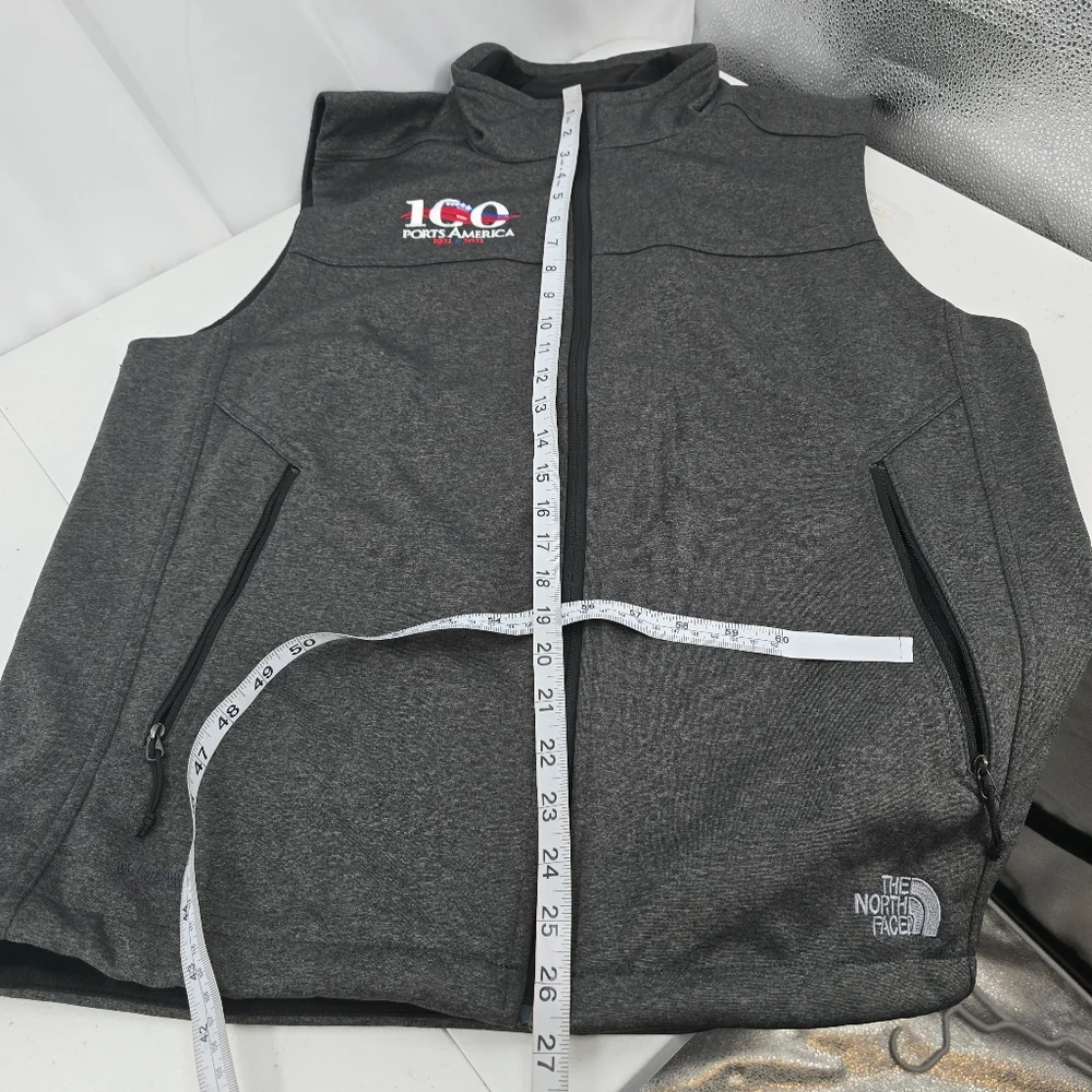 The North Face Windwall Fleece Vest Men's L Heather Gray Ports America Logo Poly